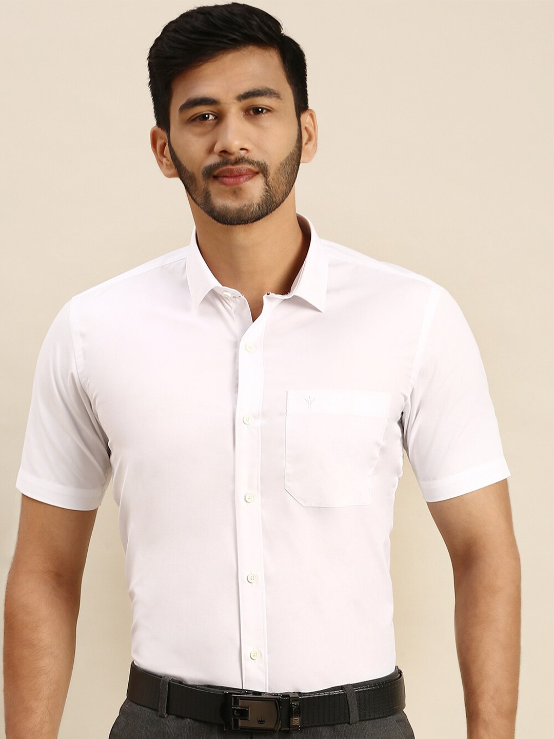 

Ramraj Spread Collar Pure Cotton Formal Shirt, White