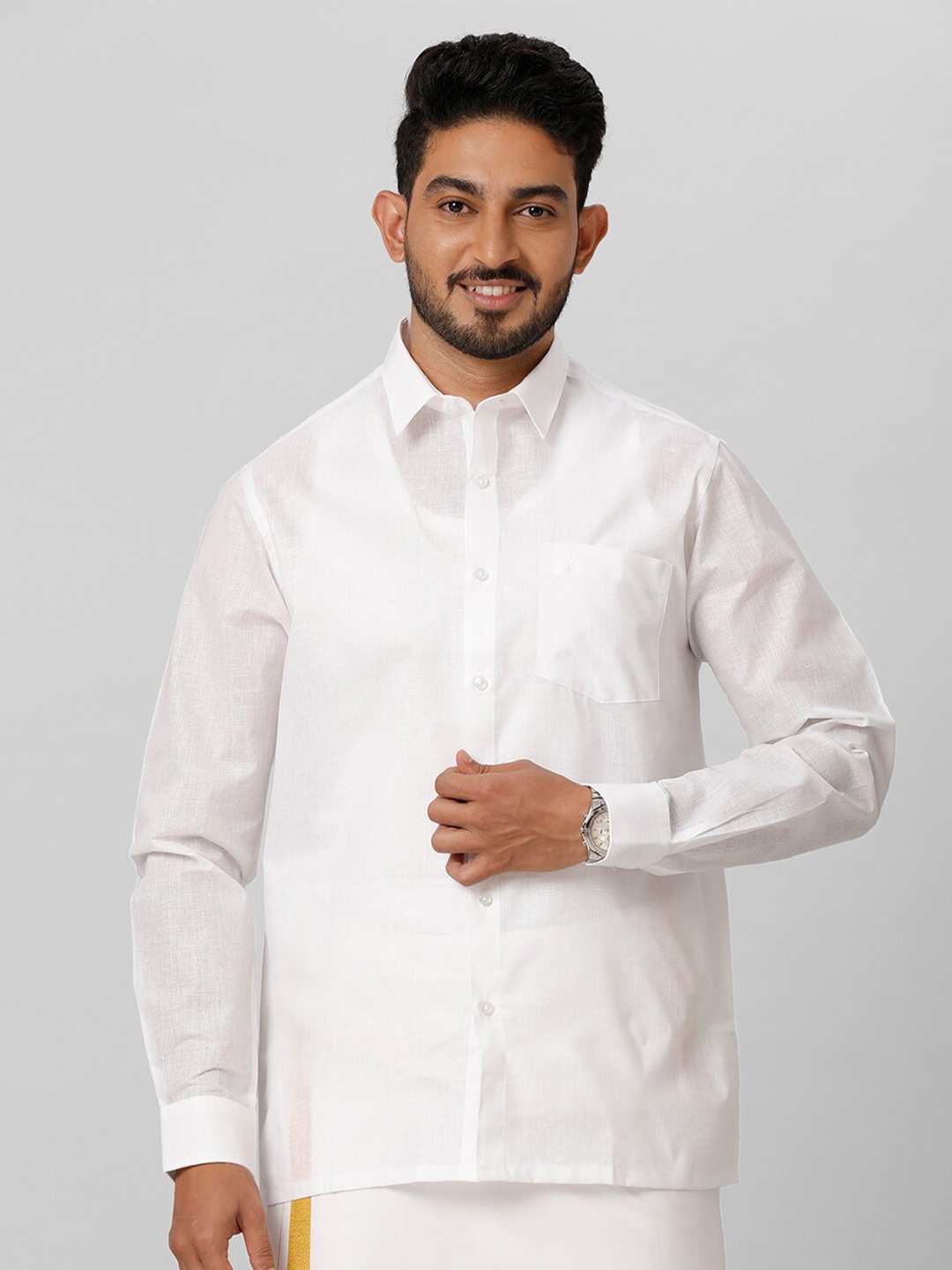 

Ramraj Spread Collar Casual Shirt, White