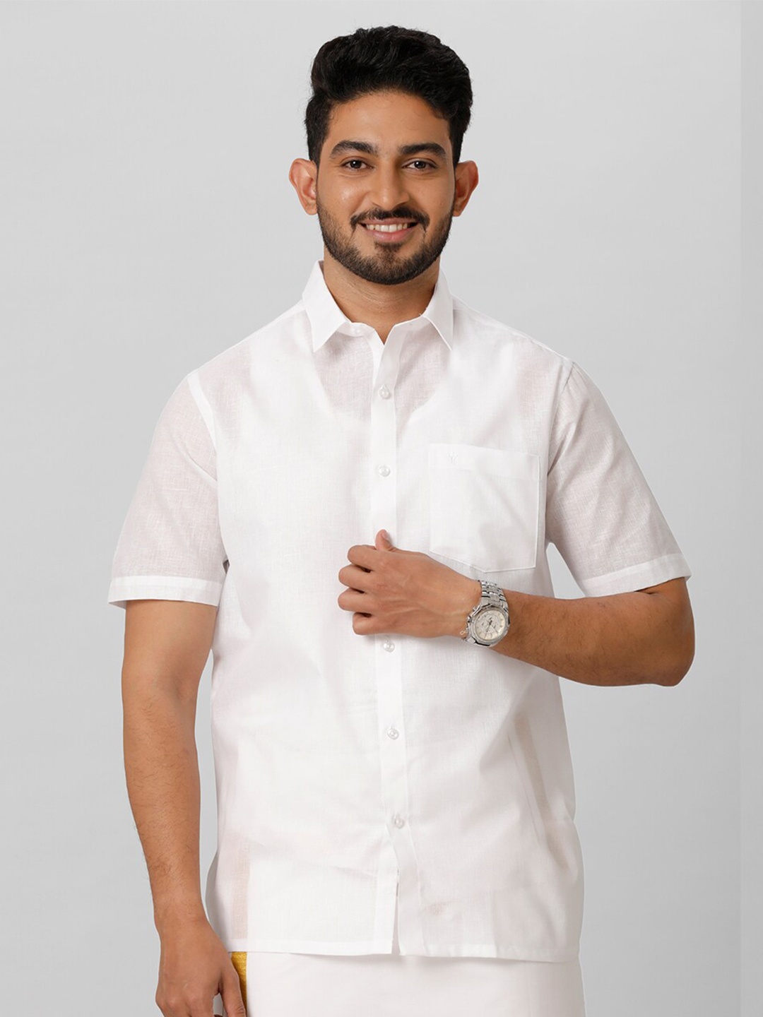 

Ramraj Spread Collar Casual Shirt, White