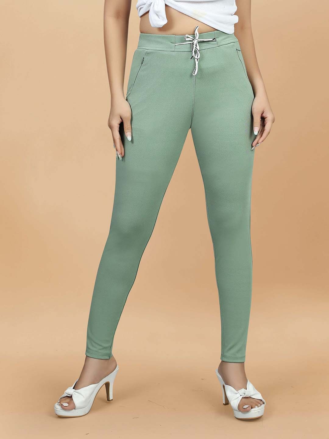 

Aardiva Women Skinny Fit Jeggings, Green
