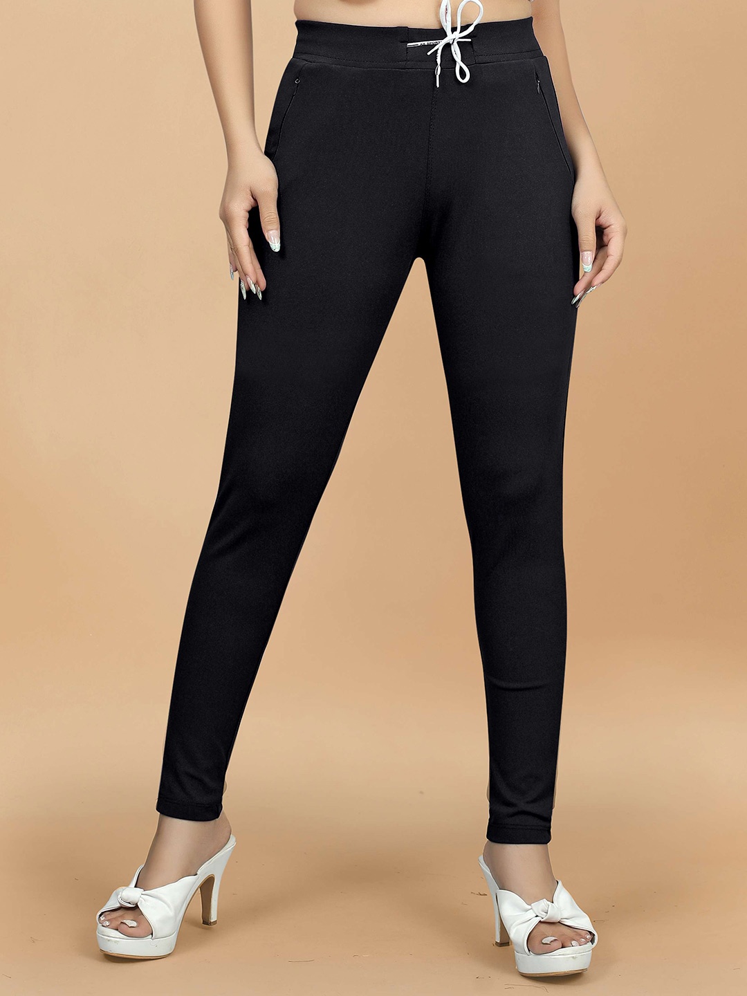 

Aardiva Women Skinny Fit High Waist Stretchable Jeggings, Black