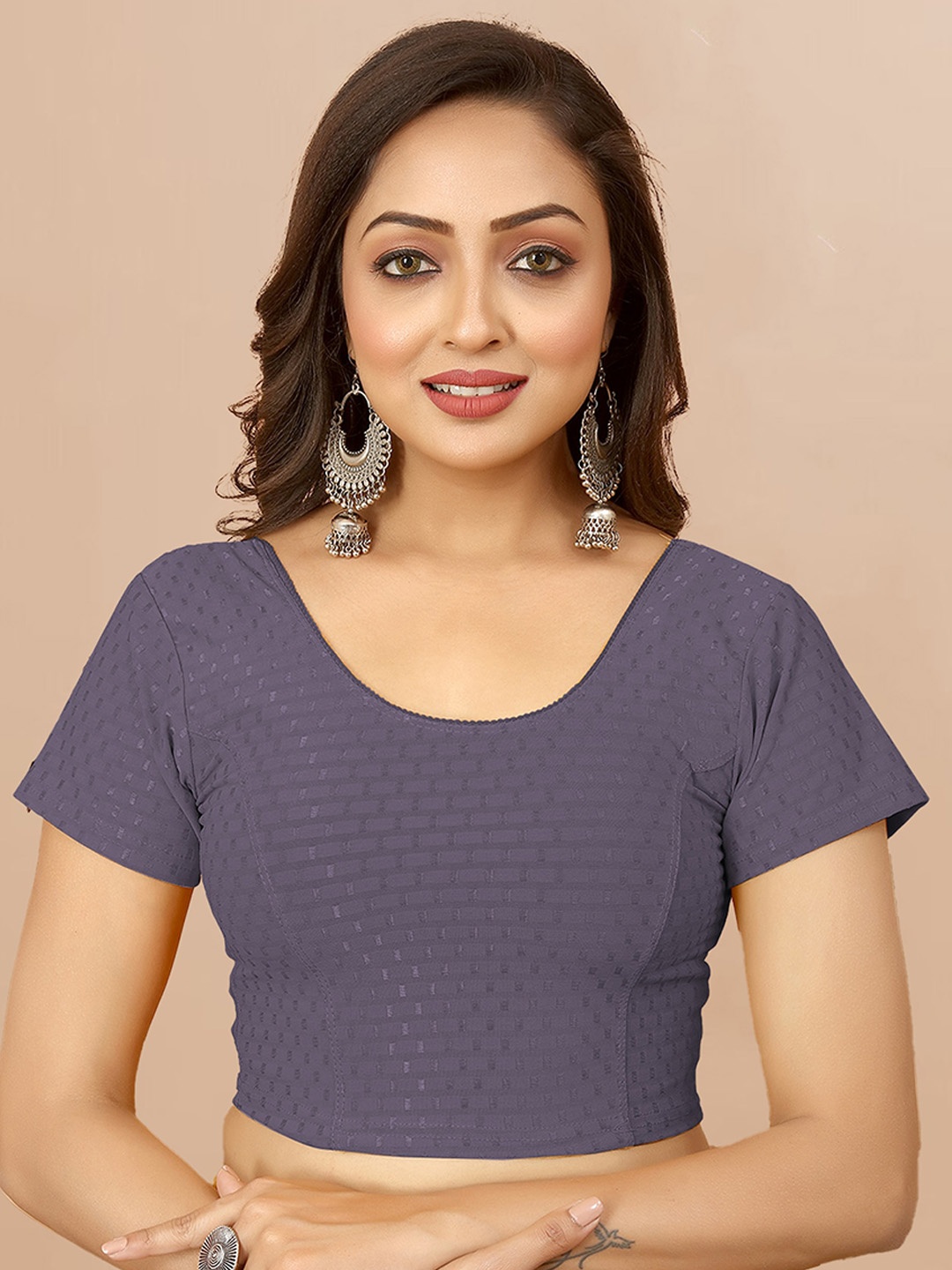 

N N ENTERPRISE Self Design Readymade Saree Blouse, Grey