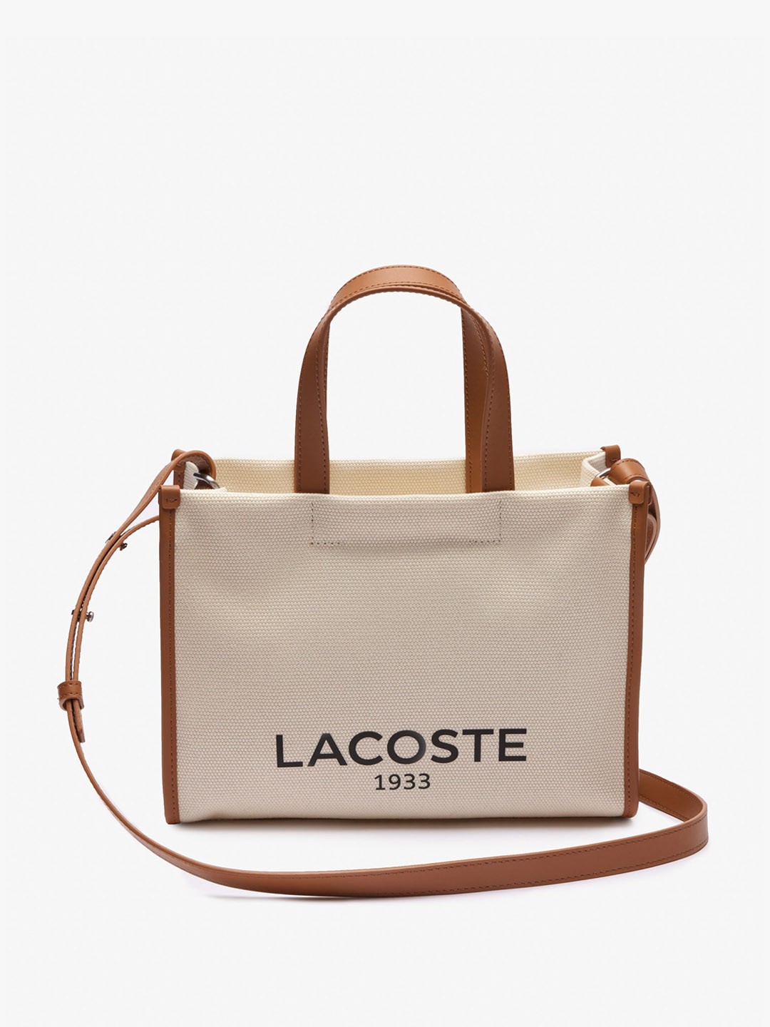 

Lacoste Typography Printed Cotton Shopper Tote Bag, Brown