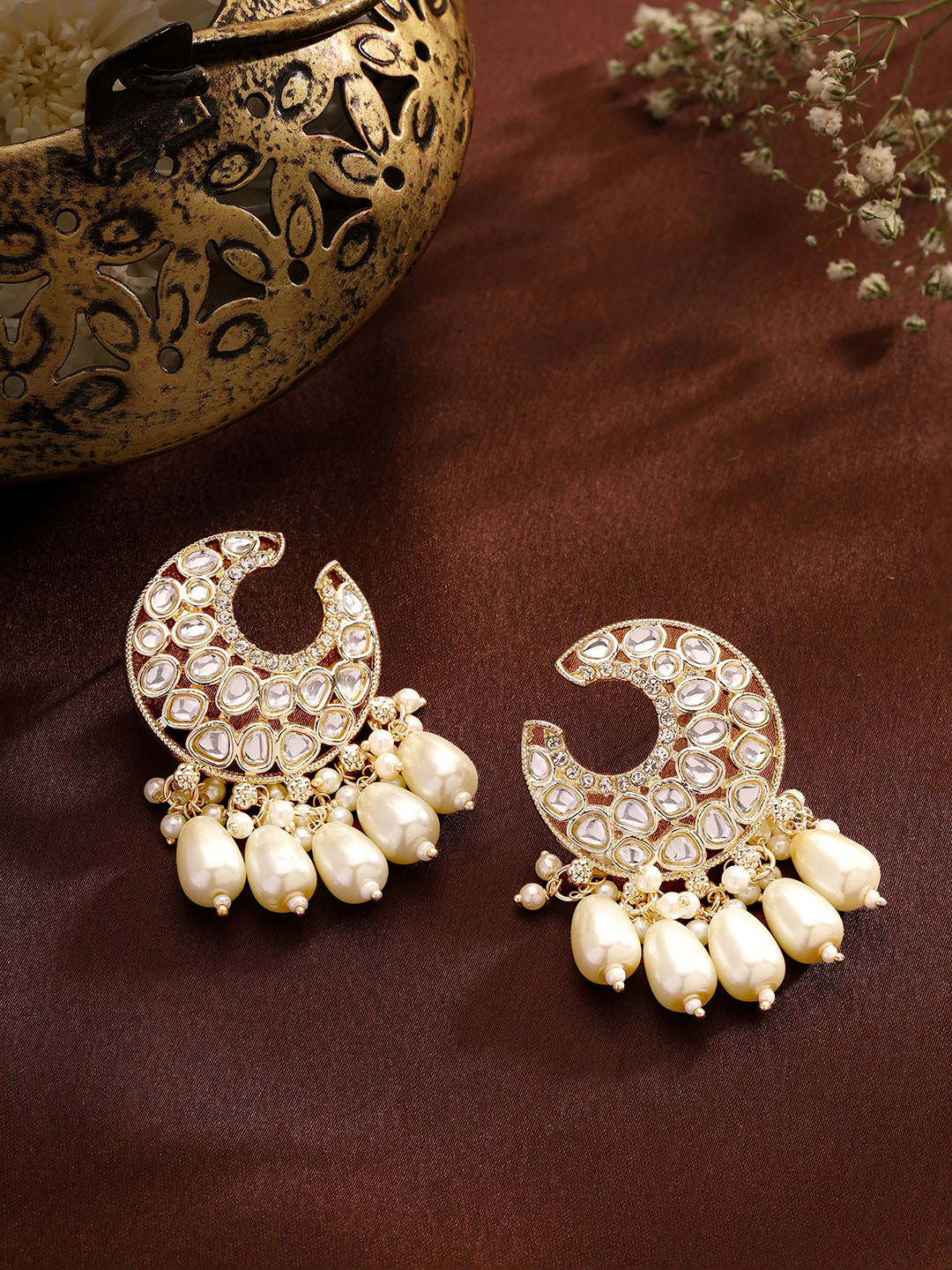 

Priyaasi Contemporary Drop Earrings, White