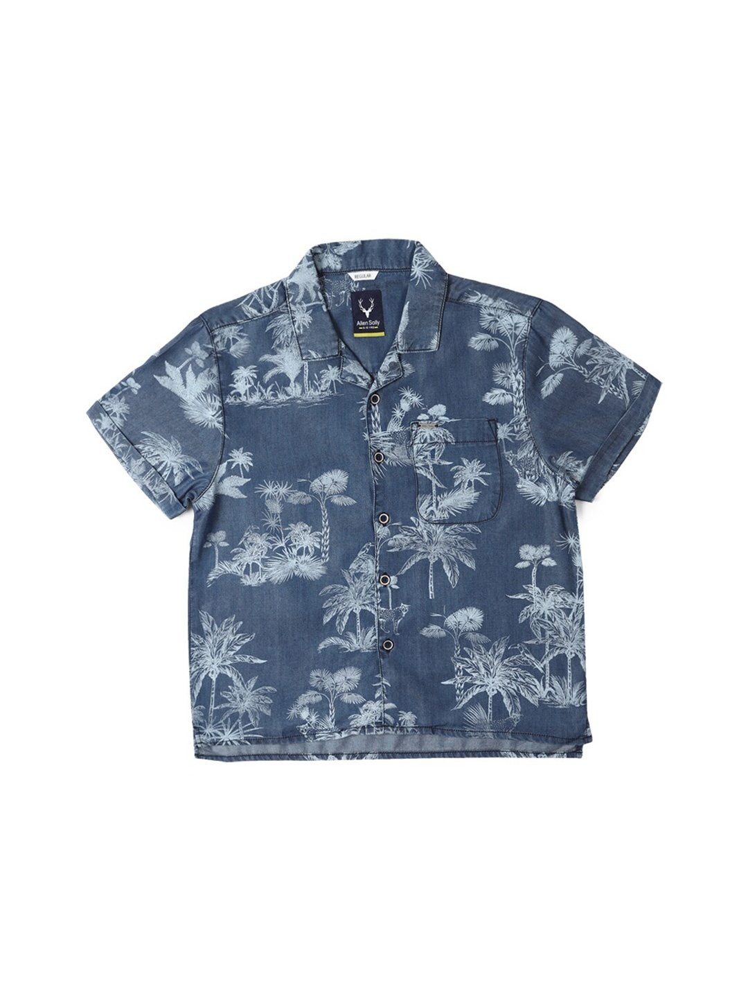Allen Solly Junior Boys Floral Opaque Printed Casual Shirt, Blue