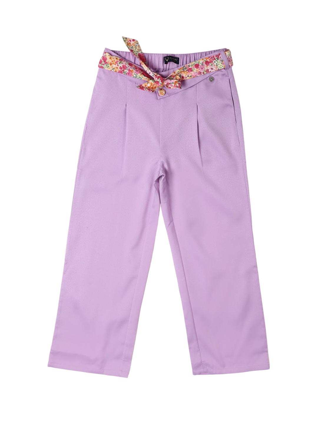 

Allen Solly Junior Girls Slim Fit Cotton Pleated Trousers, Purple