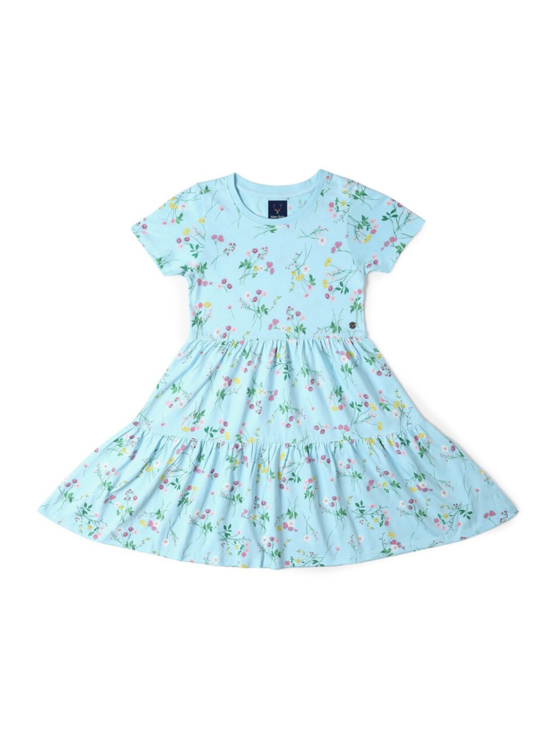 

Allen Solly Junior Girls Pure Cotton Floral Print Fit & Flare Dress, Blue