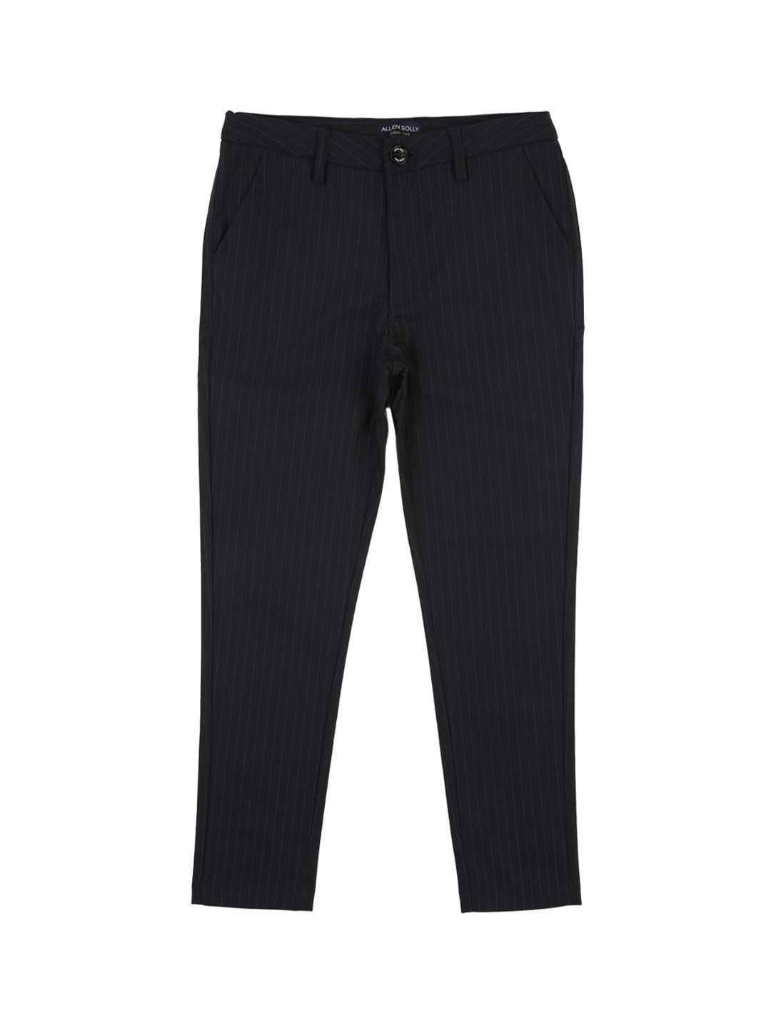 

Allen Solly Junior Boys Striped Slim Fit Trousers, Black
