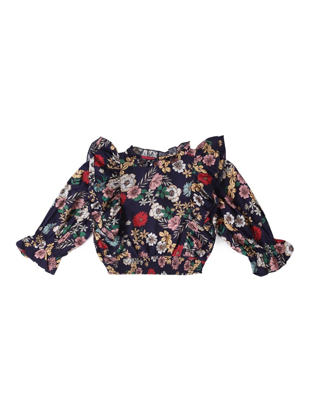 

Allen Solly Junior Floral Print Cotton Blouson Crop Top, Multi
