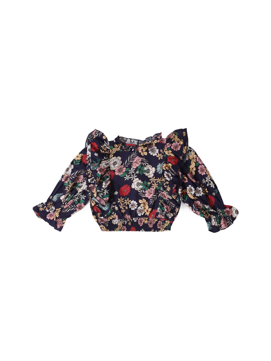 

Allen Solly Junior Floral Print Cotton Blouson Crop Top, Multi