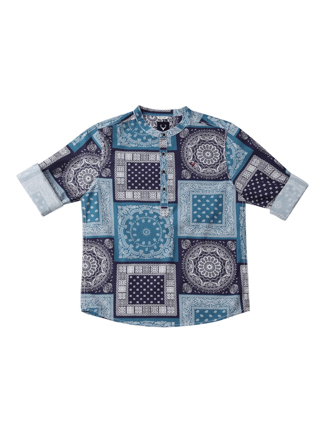 

Allen Solly Junior Boys Opaque Printed Casual Shirt, Blue