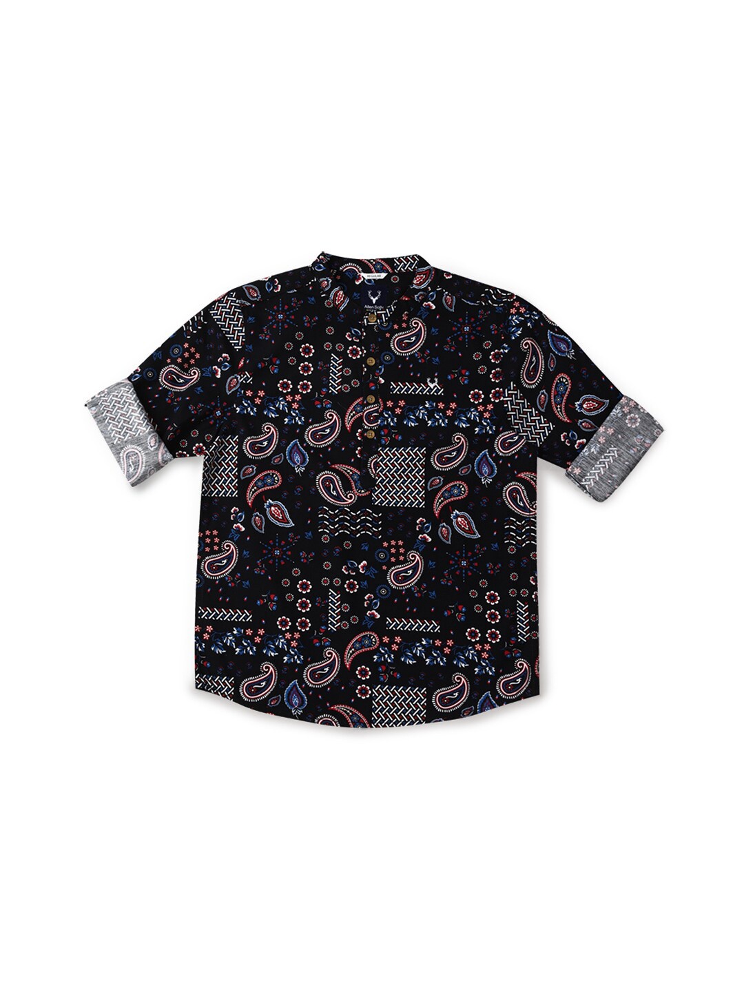 

Allen Solly Junior Boys Opaque Printed Casual Shirt, Black