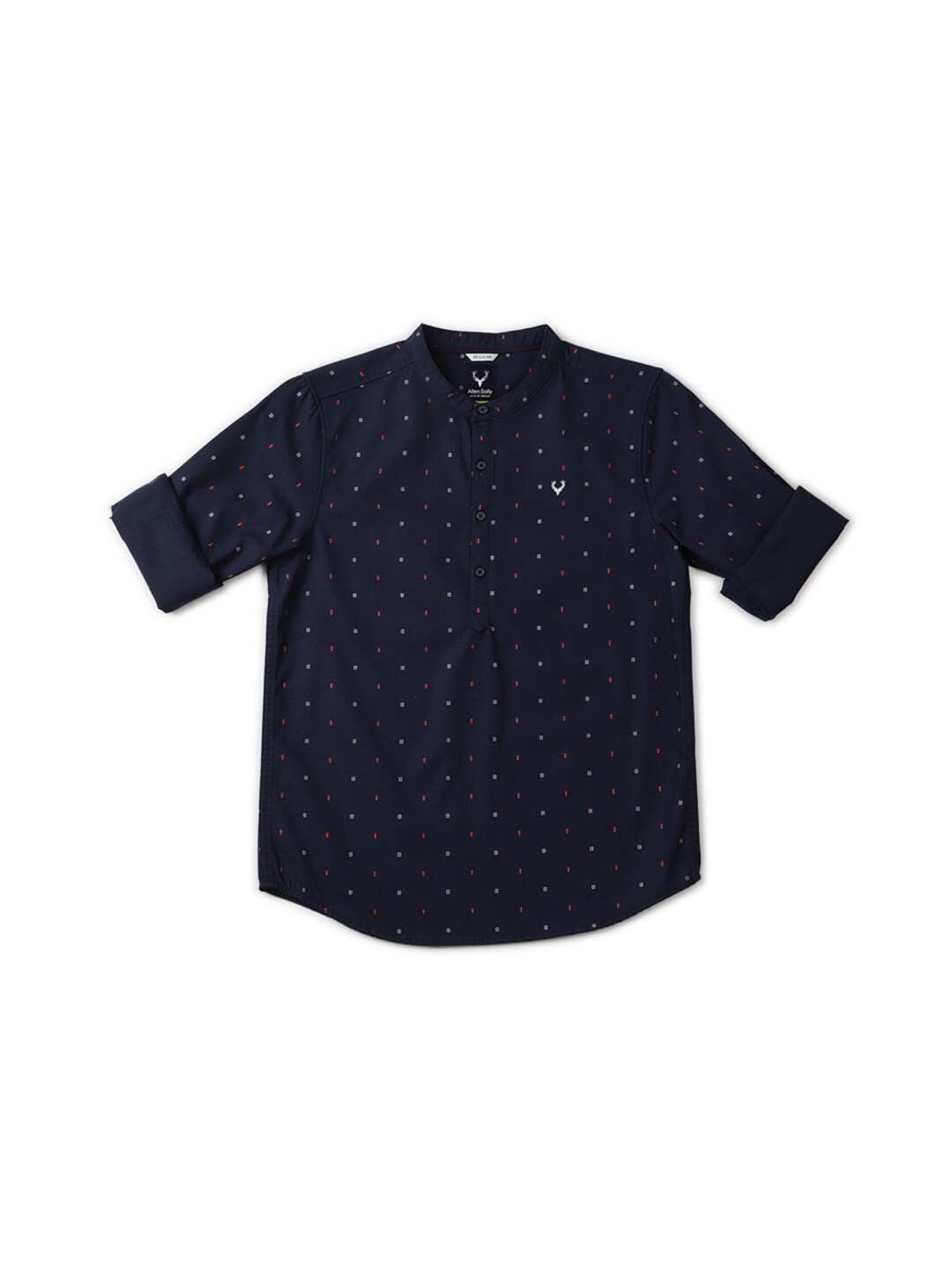 

Allen Solly Junior Boys Opaque Printed Casual Shirt, Navy blue