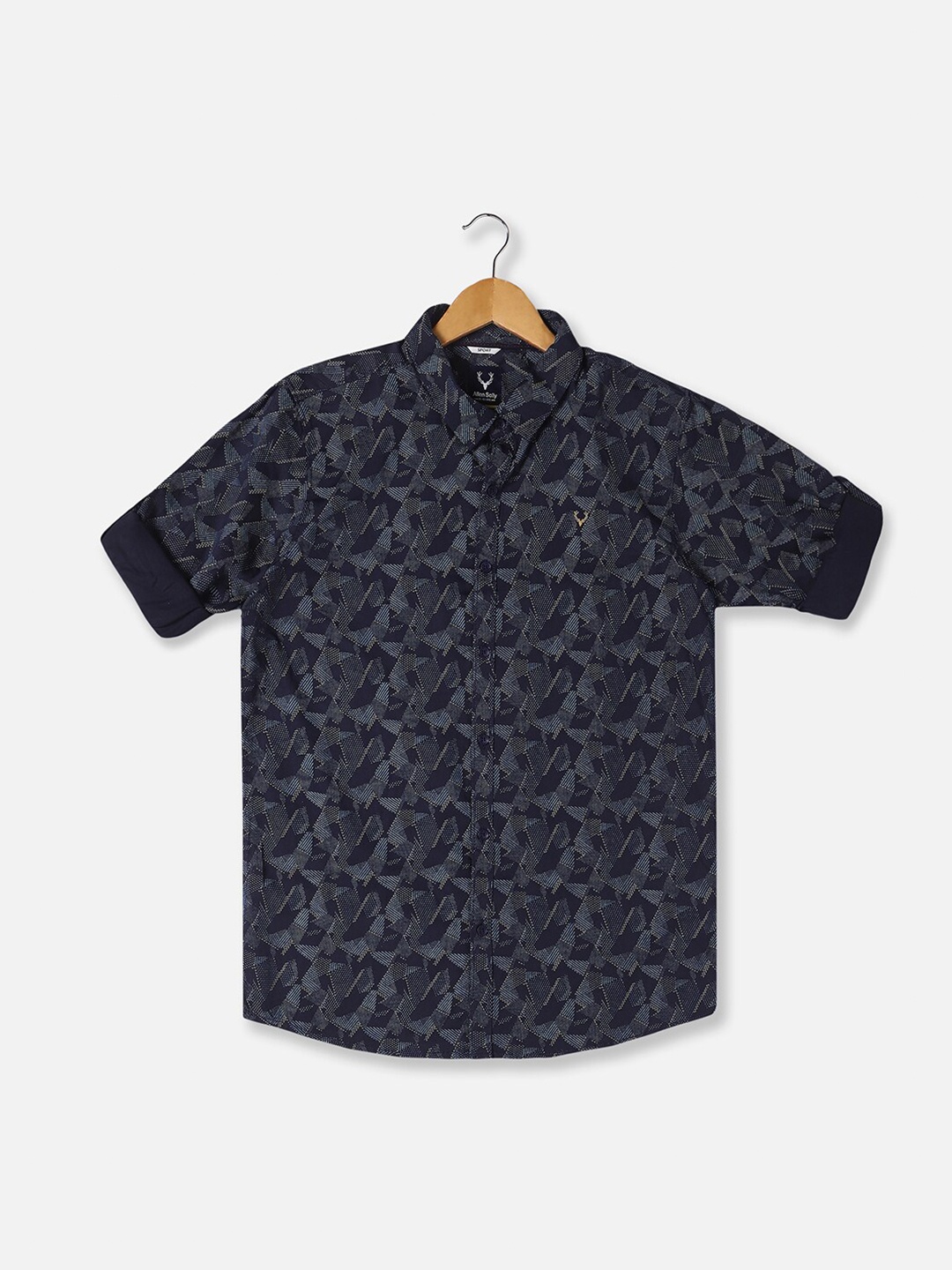 

Allen Solly Junior Boys Slim Fit Floral Opaque Printed Casual Shirt, Navy blue