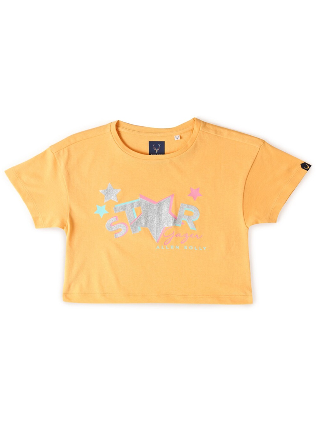 

Allen Solly Junior Girls Typography Printed Applique T-shirt, Yellow