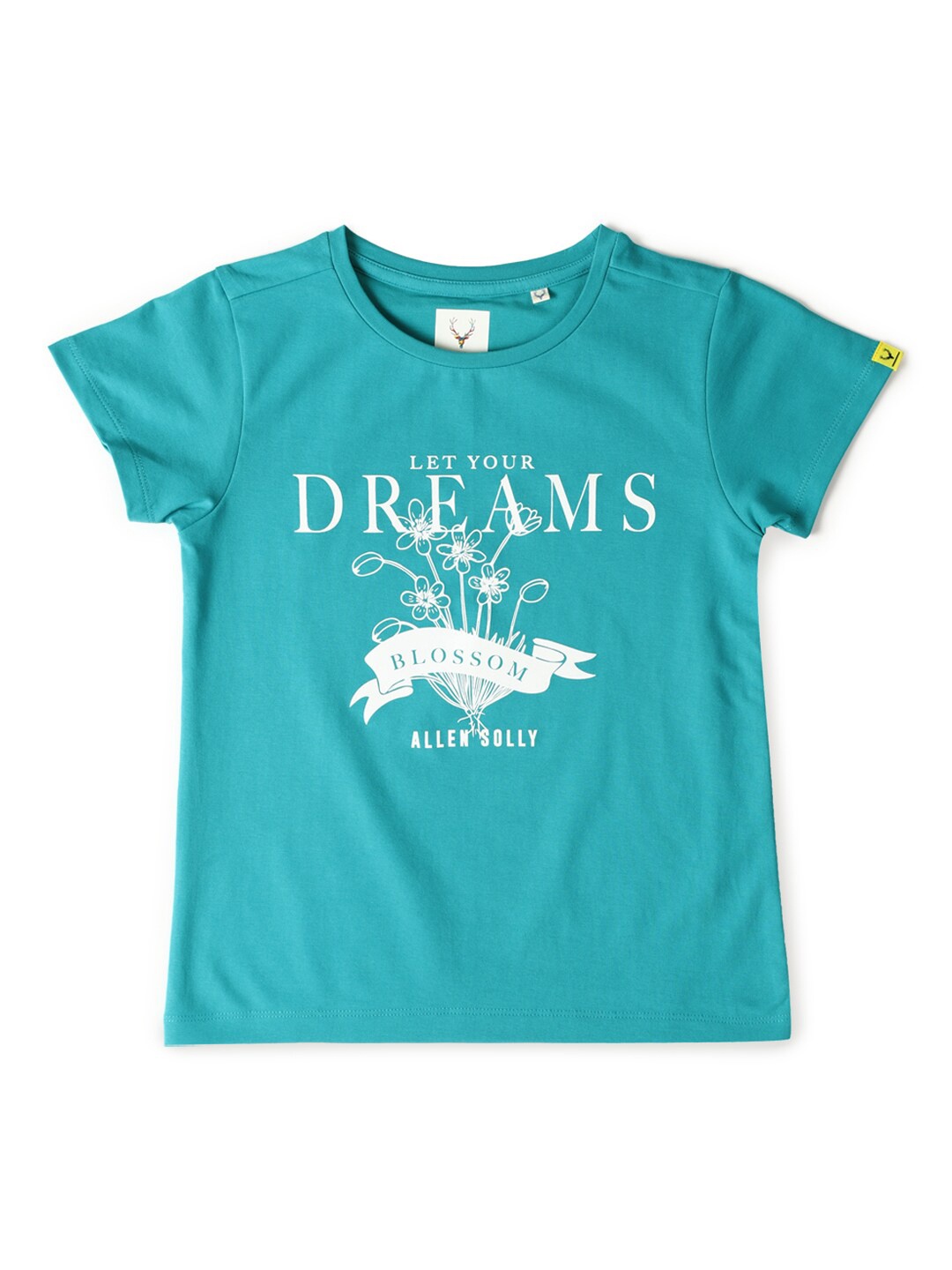 

Allen Solly Junior Girls Typography Printed Applique T-shirt, Green