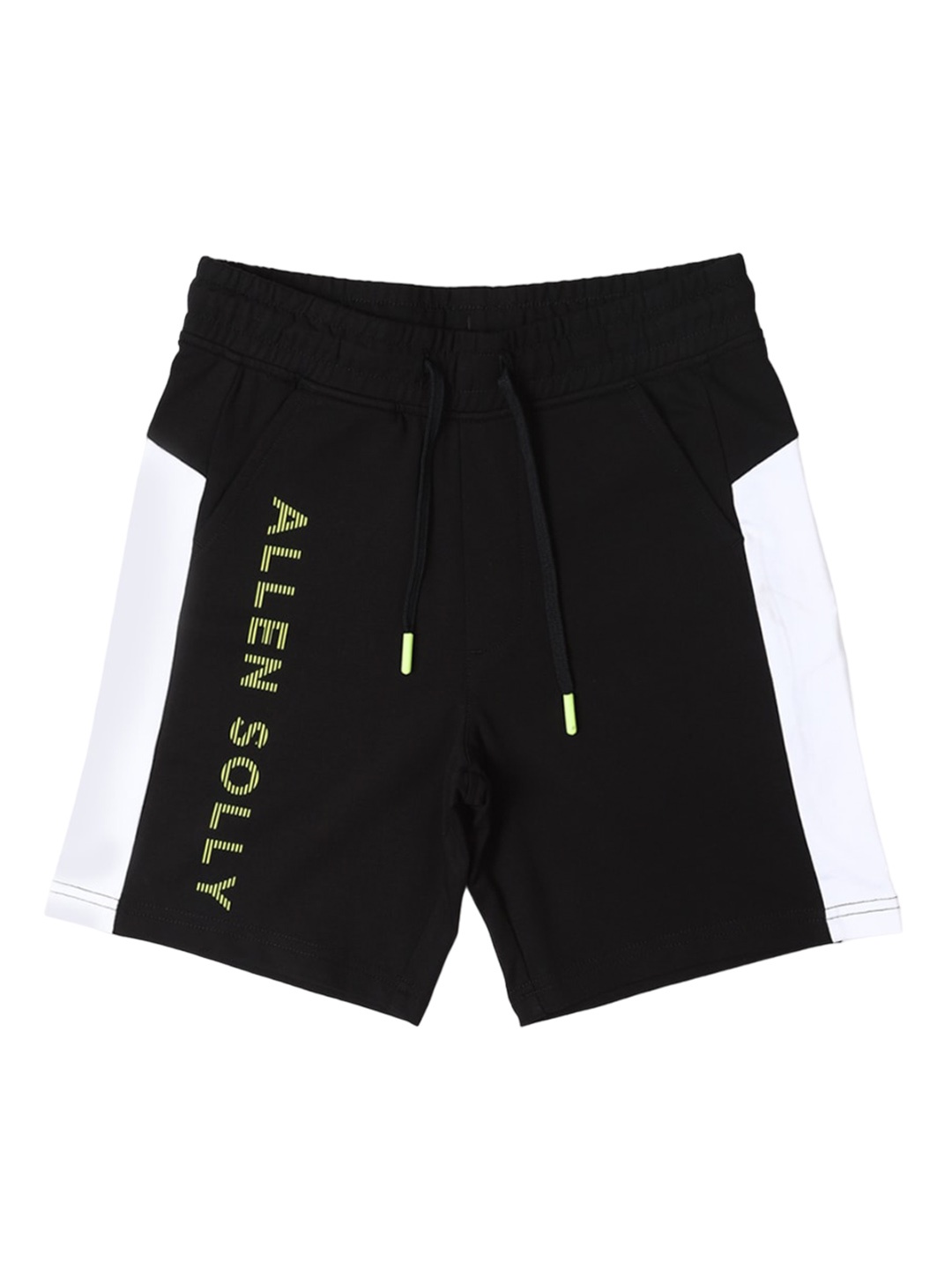 

Allen Solly Junior Boys Solid Graphic Printed Shorts With Drawstring Closure, Black