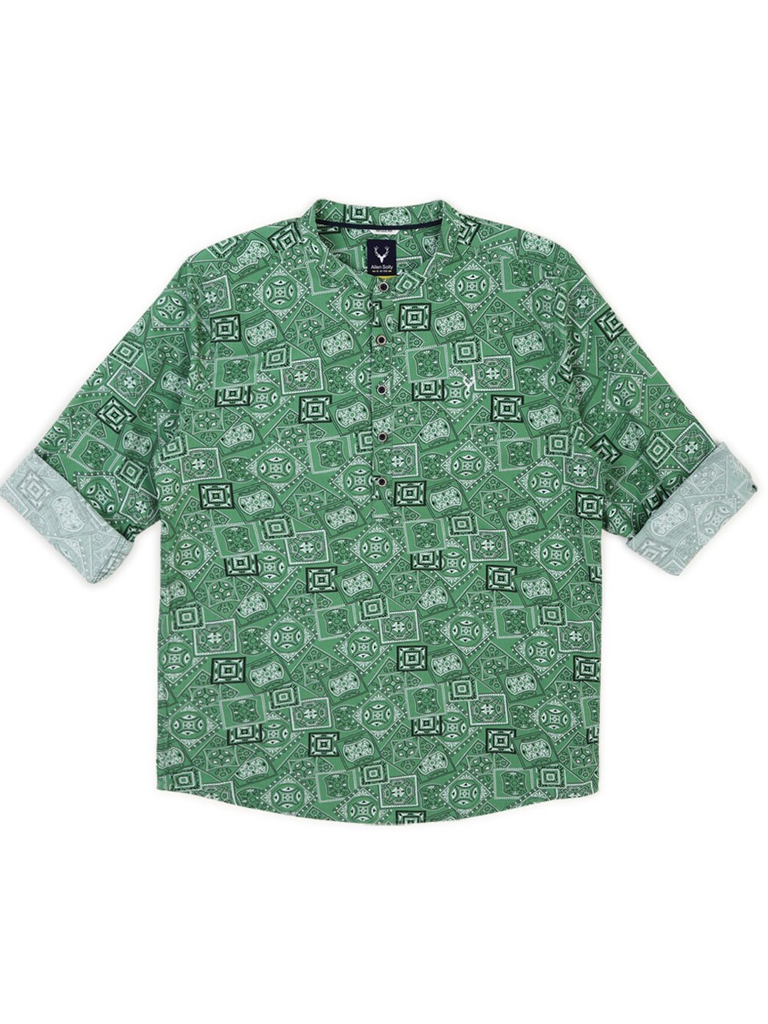 

Allen Solly Junior Boys Slim Fit Opaque Printed Casual Shirt, Green