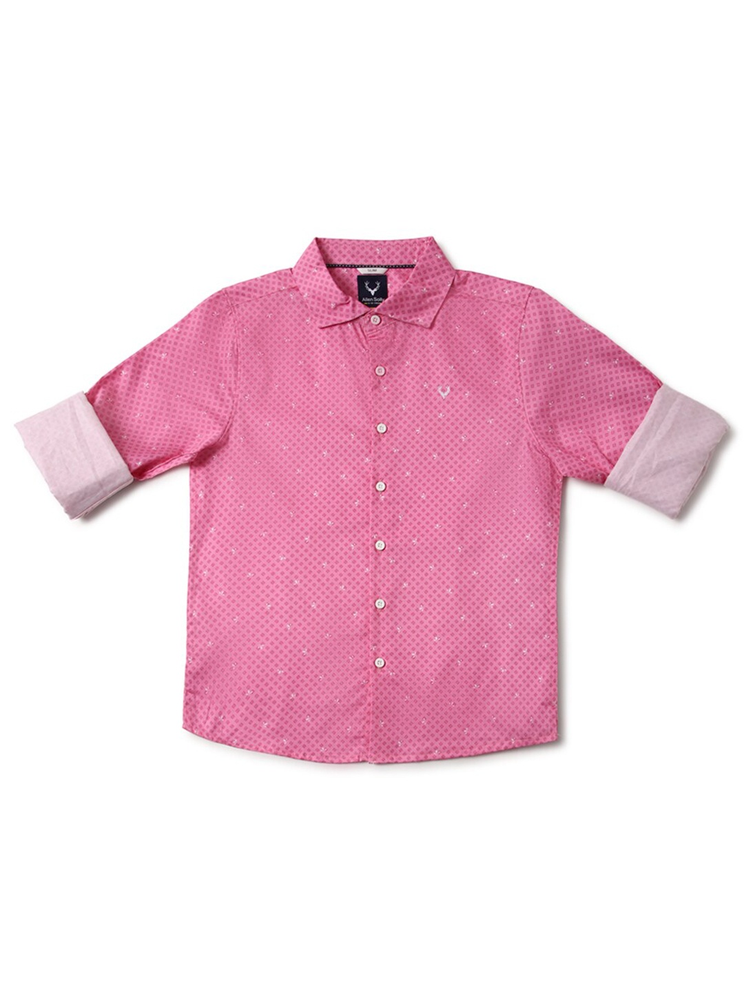 

Allen Solly Junior Boys Slim Fit Opaque Printed Casual Shirt, Pink
