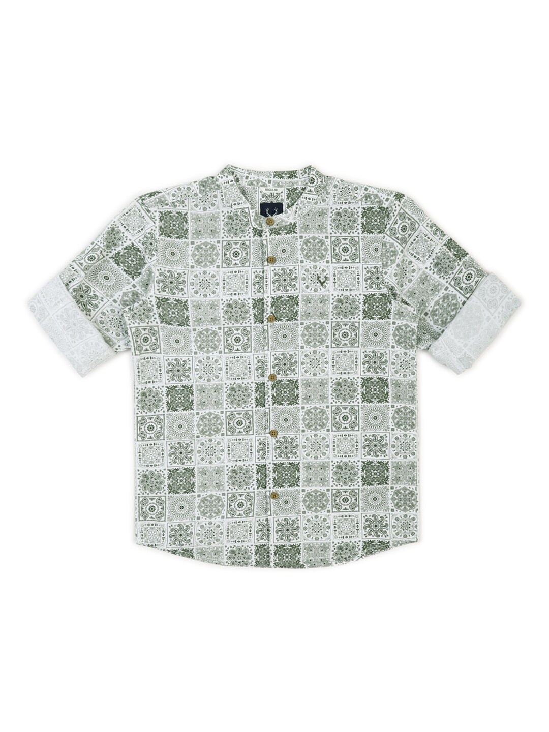 

Allen Solly Junior Boys Opaque Printed Casual Shirt, Green