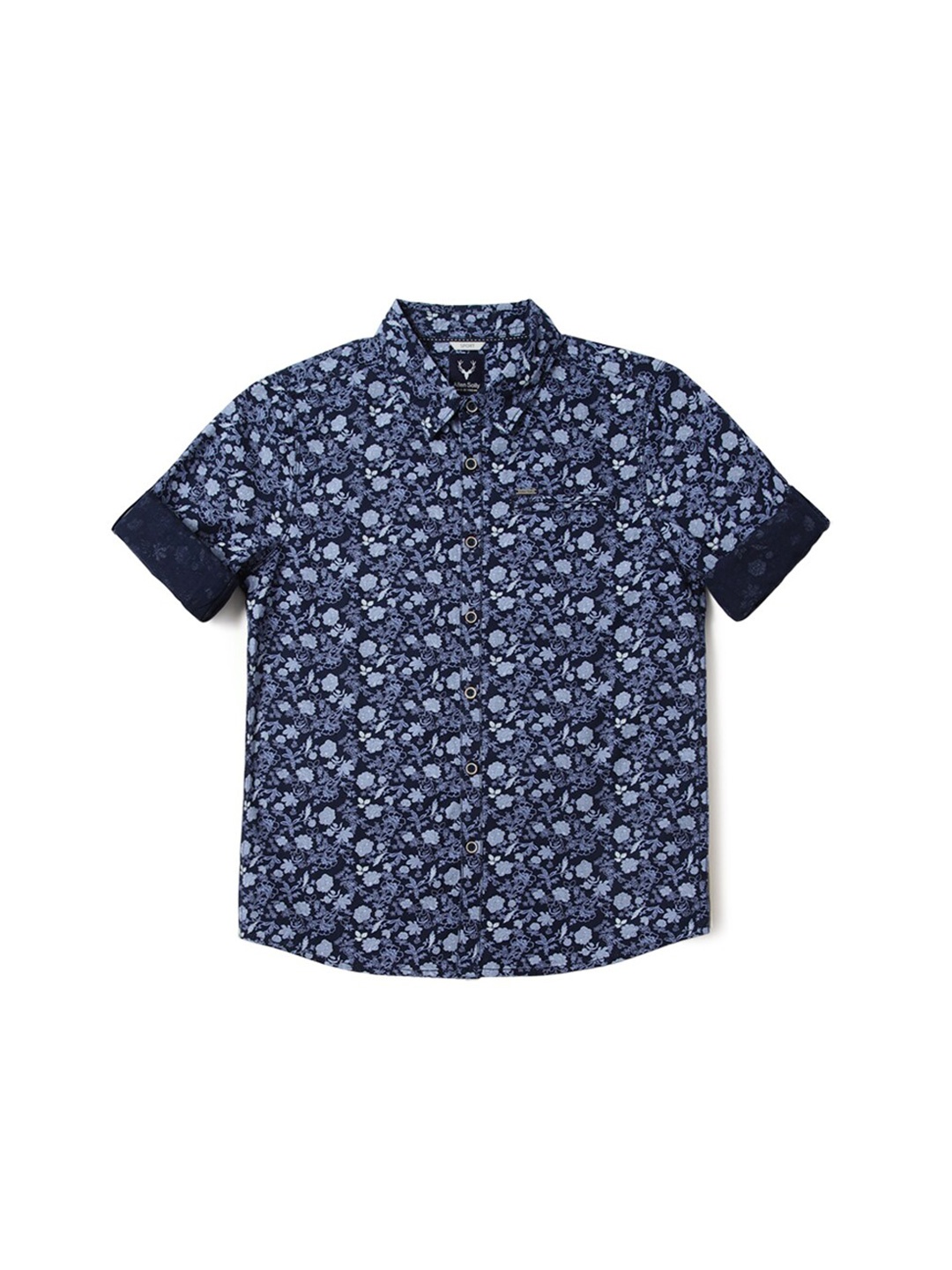 

Allen Solly Junior Boys Slim Fit Floral Opaque Printed Casual Shirt, Navy blue