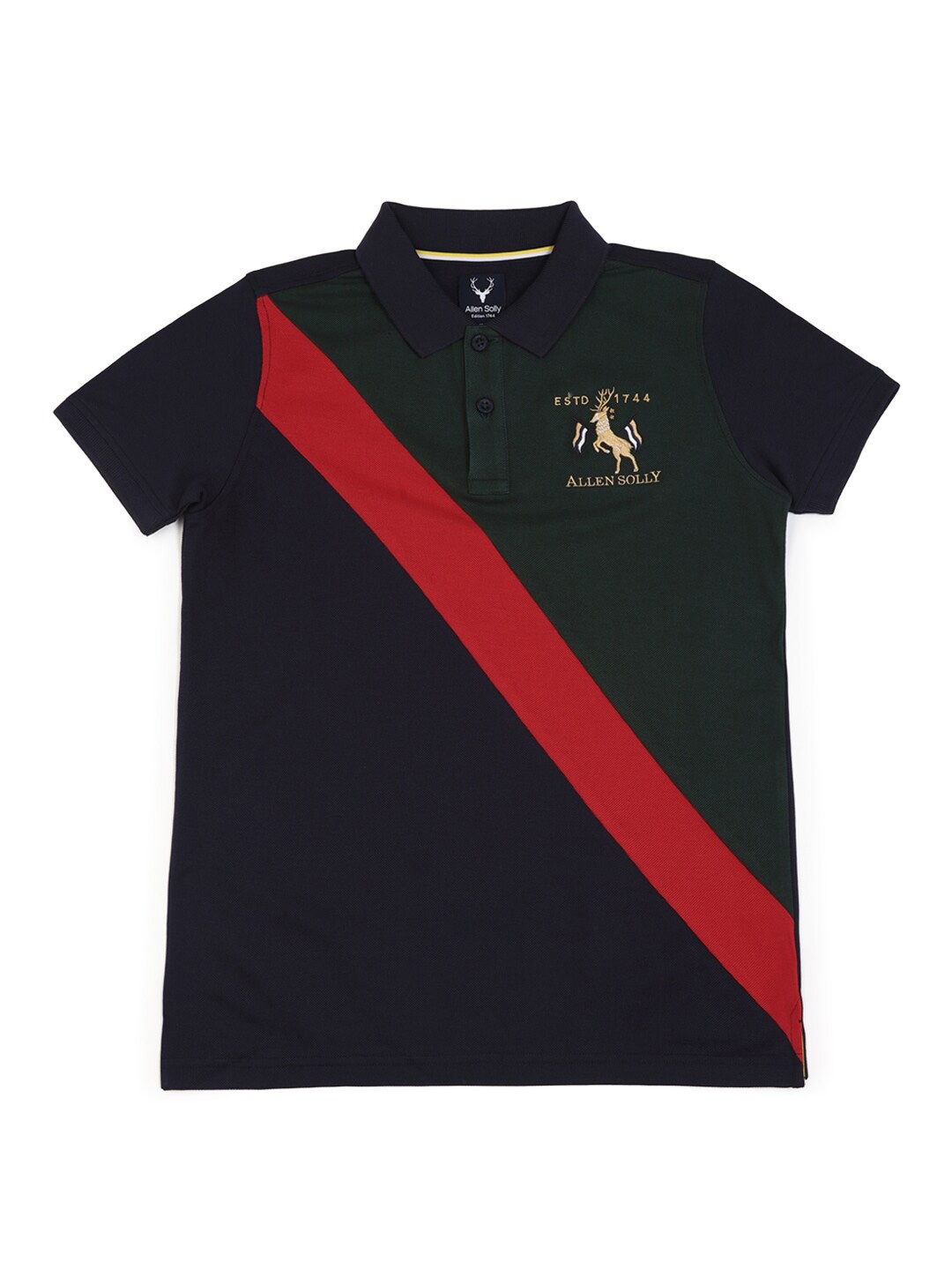 

Allen Solly Junior Boys Polo Collar Applique T-shirt, Black