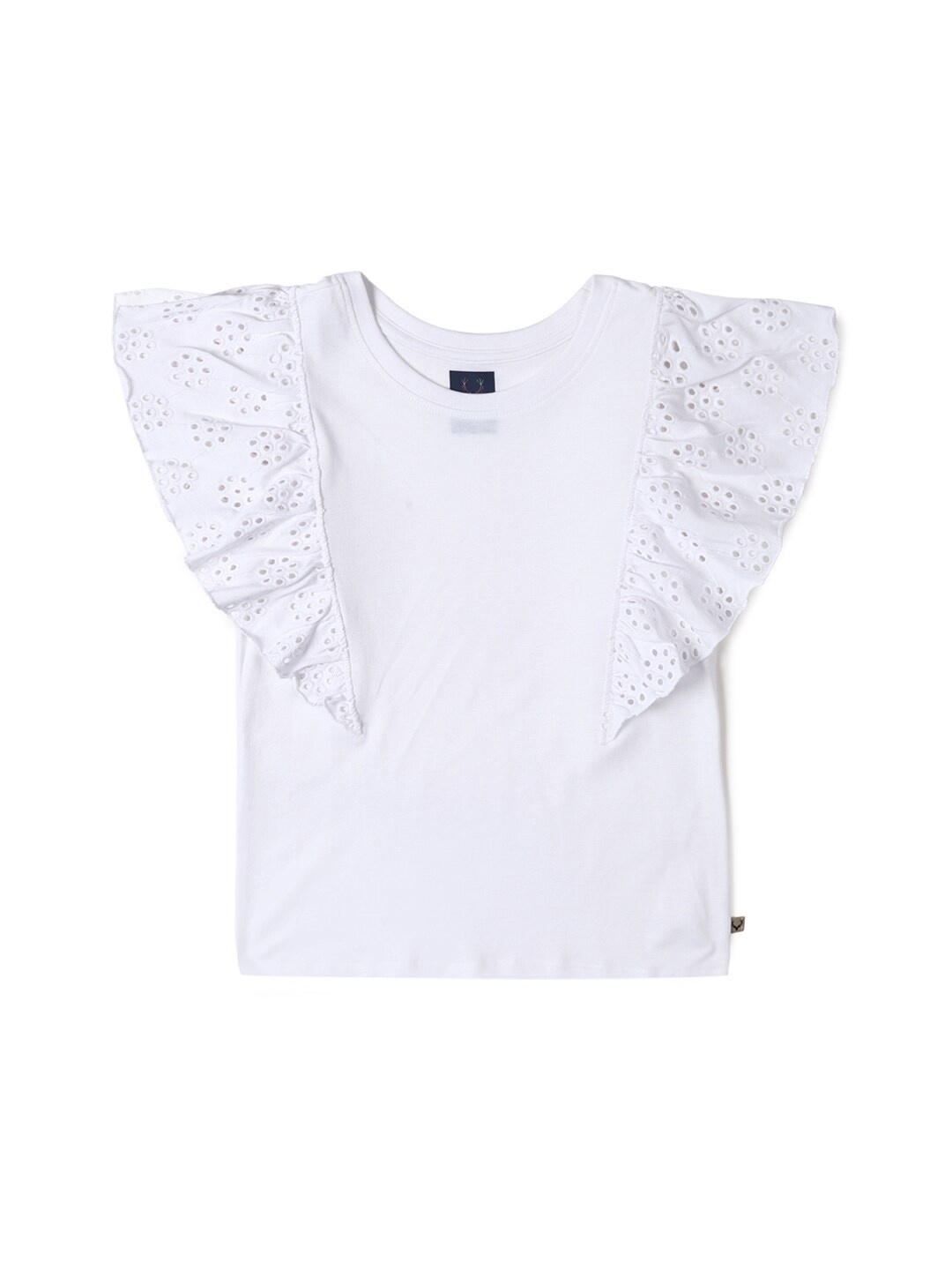 

Allen Solly Junior Flutter Sleeve Cotton Top, White