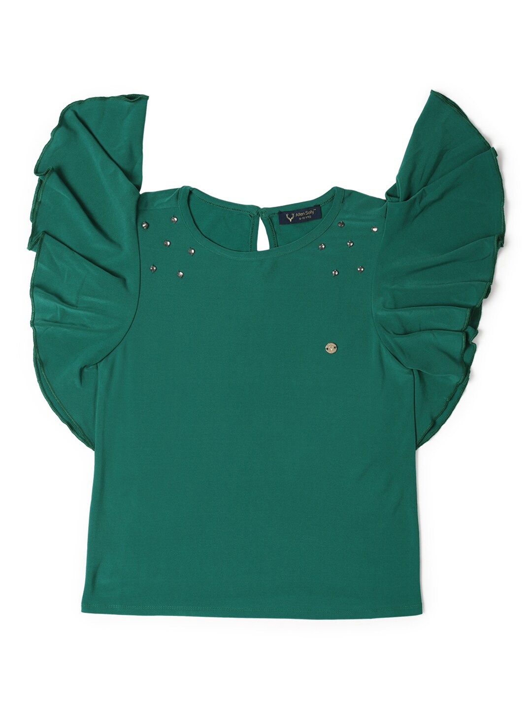 

Allen Solly Junior Puff Sleeve Cotton Top, Green