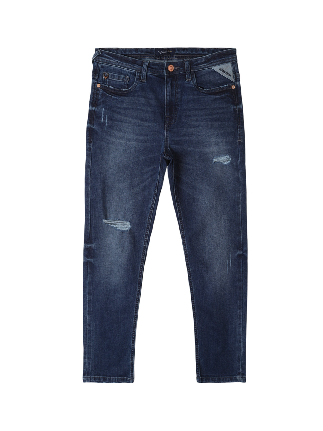 

Allen Solly Junior Boys Slim Fit Mildly Distressed Light Fade Jeans, Navy blue