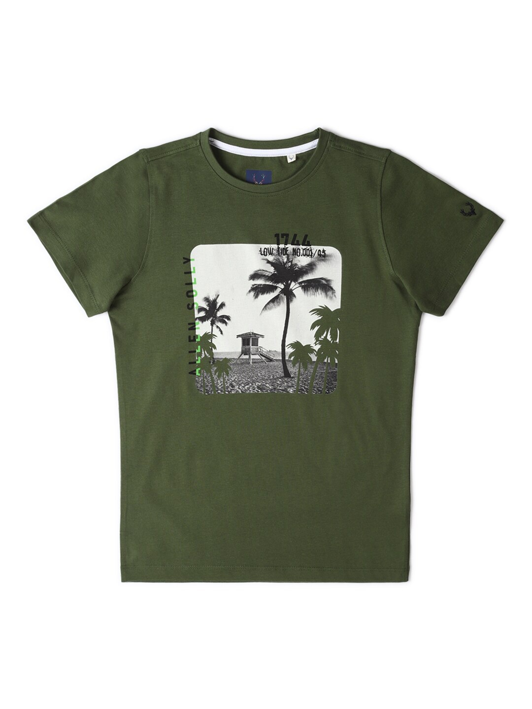 

Allen Solly Junior Boys Printed Tropical Applique T-shirt, Green