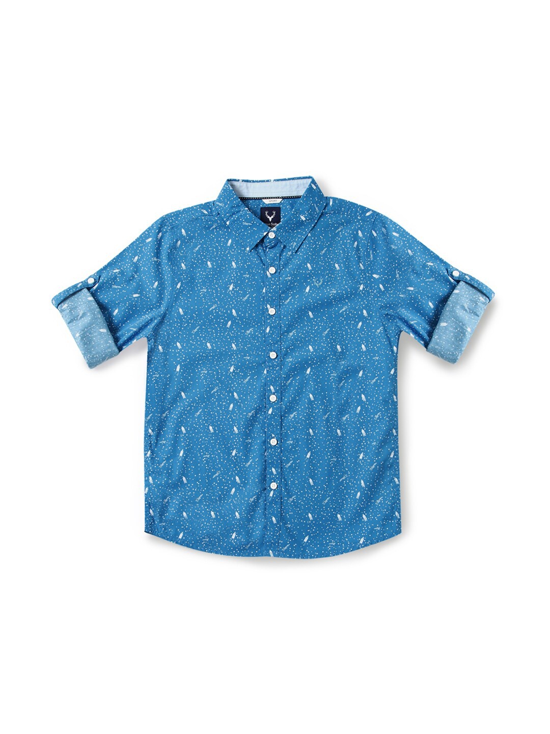 

Allen Solly Junior Boys Slim Fit Opaque Printed Casual Shirt, Blue