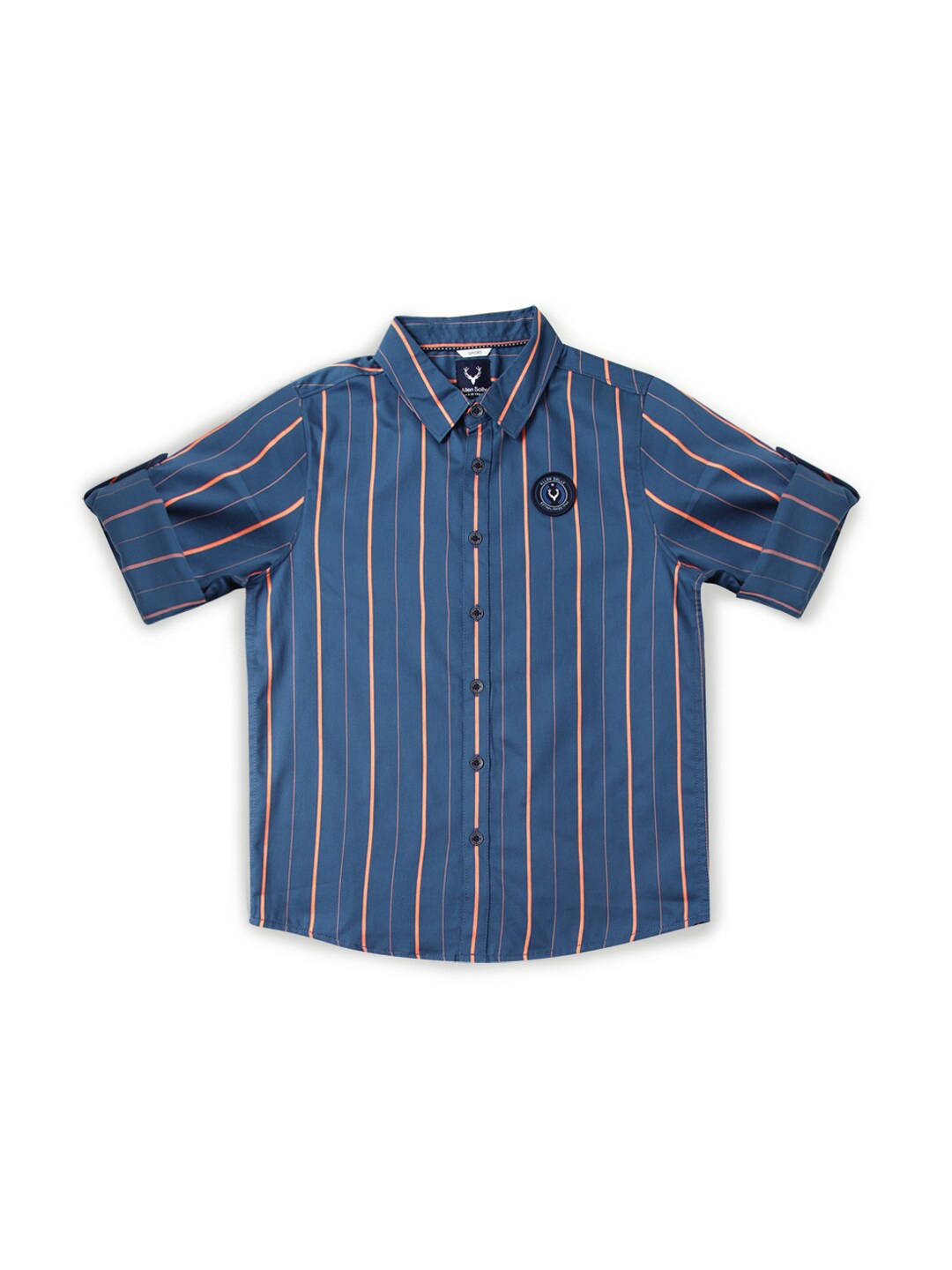 

Allen Solly Junior Boys Slim Fit Multi Stripes Opaque Striped Casual Shirt, Blue