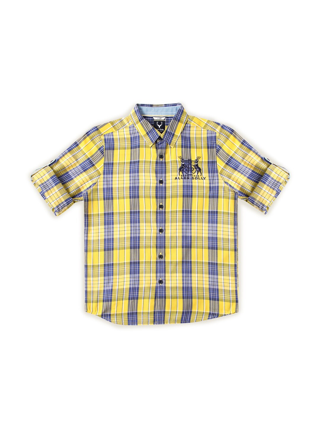 

Allen Solly Junior Boys Slim Fit Tartan Checks Opaque Checked Casual Shirt, Yellow