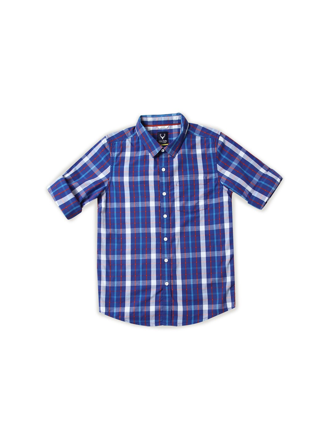 

Allen Solly Junior Boys Slim Fit Tartan Checks Opaque Checked Casual Shirt, Blue