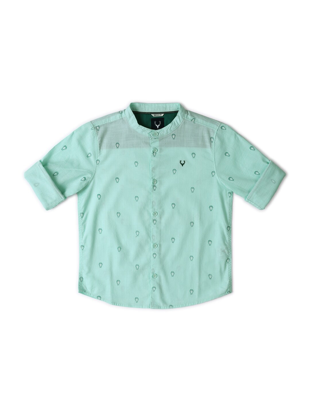 

Allen Solly Junior Boys Slim Fit Opaque Printed Casual Shirt, Green