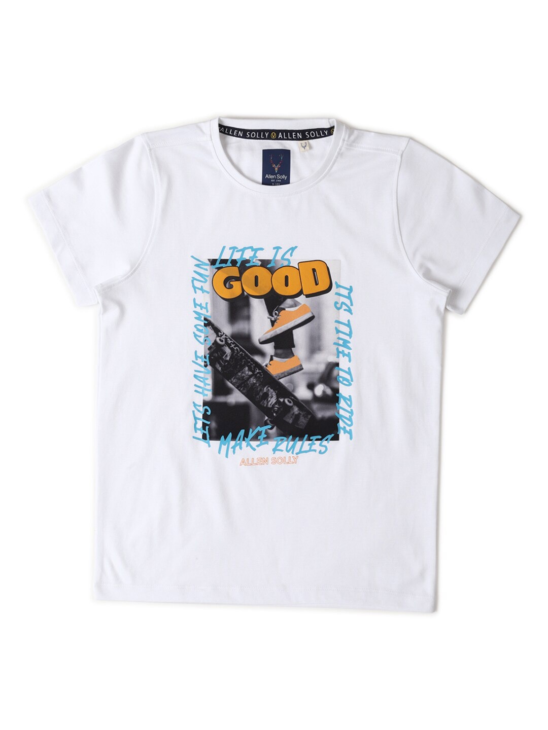 

Allen Solly Junior Boys Printed Applique T-shirt, White