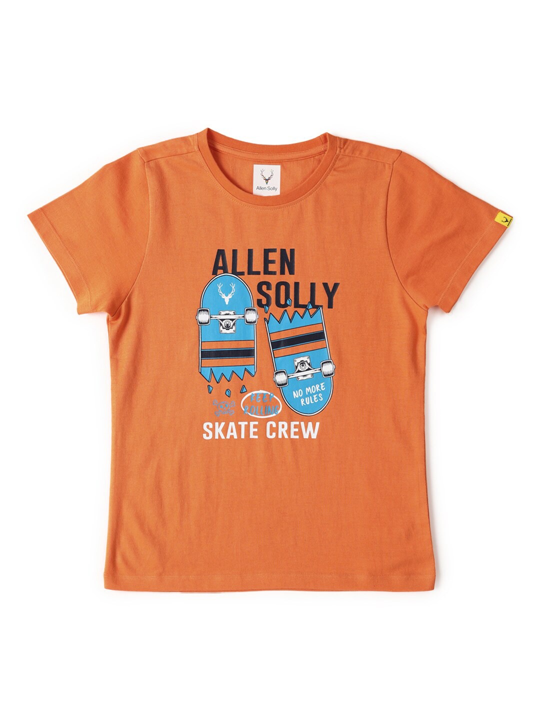 

Allen Solly Junior Boys Typography Printed Applique T-shirt, Orange