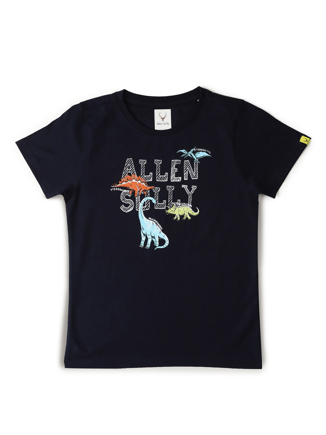 

Allen Solly Junior Boys Printed V-Neck Applique T-shirt, Black