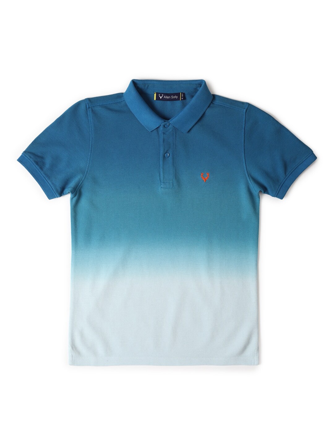 

Allen Solly Junior Boys Dyed Polo Collar Applique T-shirt, Blue