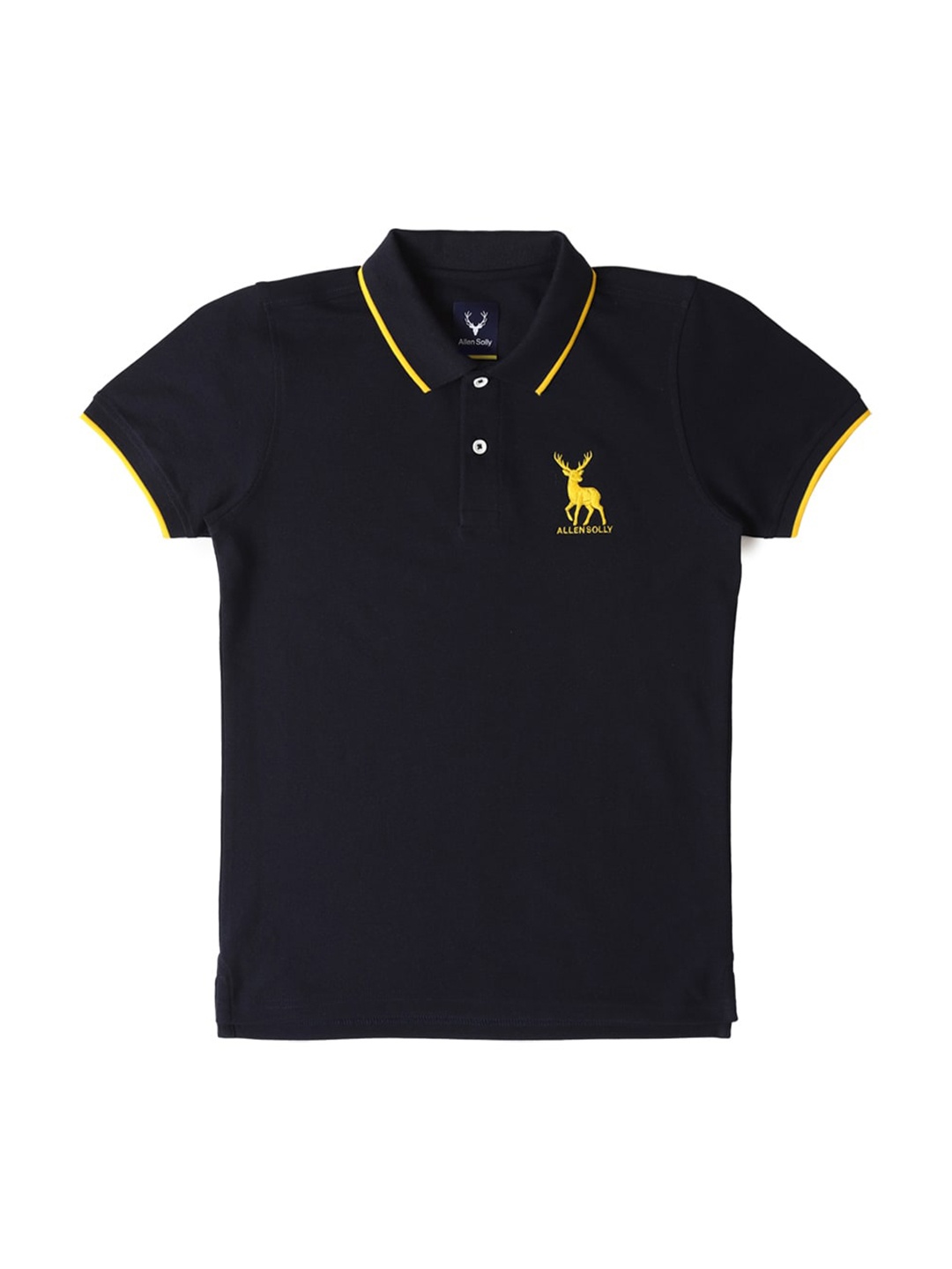 

Allen Solly Junior Boys Polo Collar Applique T-shirt, Black