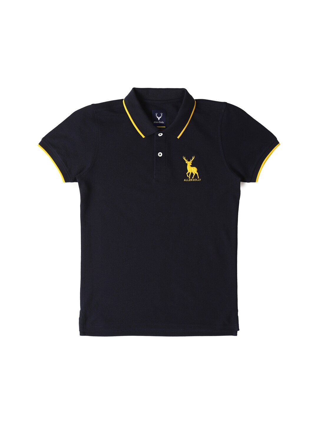 

Allen Solly Junior Boys Polo Collar Applique T-shirt, Black