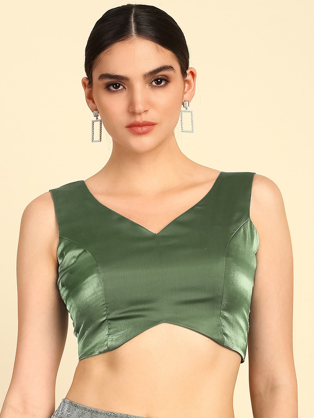

Soch Green Sleeveless Saree Blouse