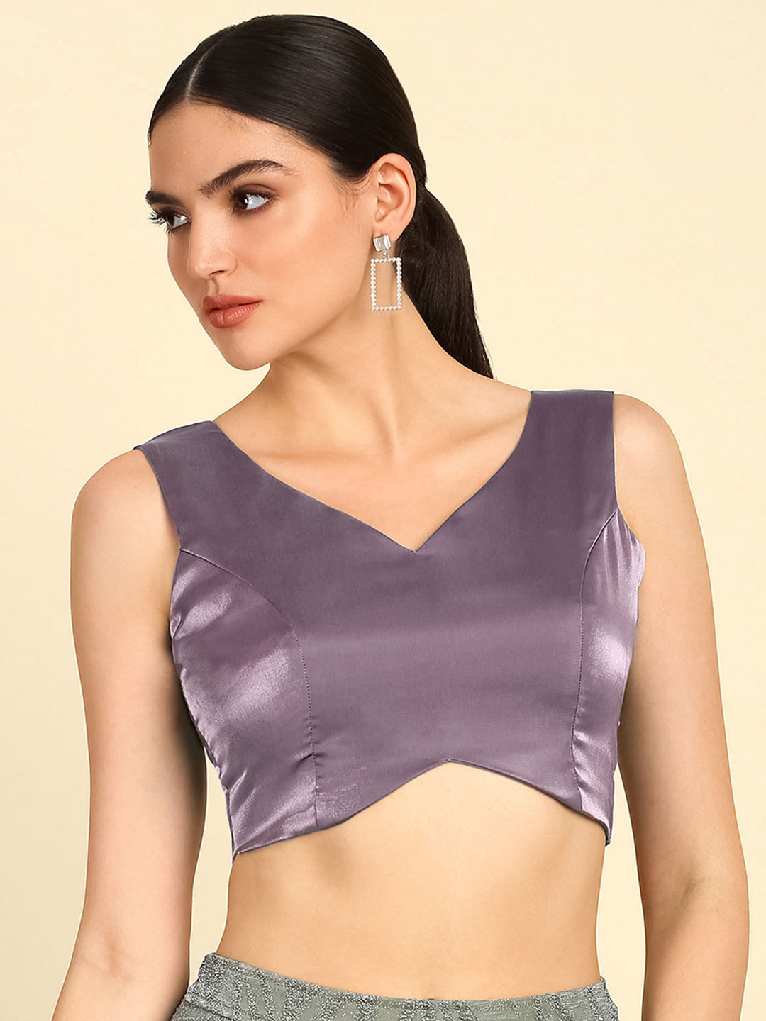 

Soch Lavender Sleeveless Saree Blouse