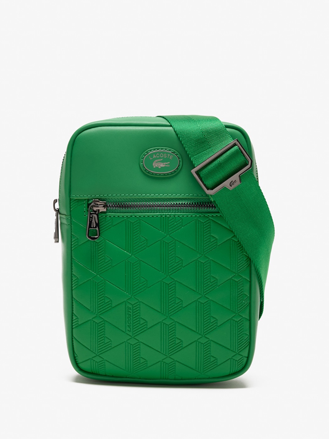 

Lacoste Textured PU Bucket Sling Bag with Quilted, Green