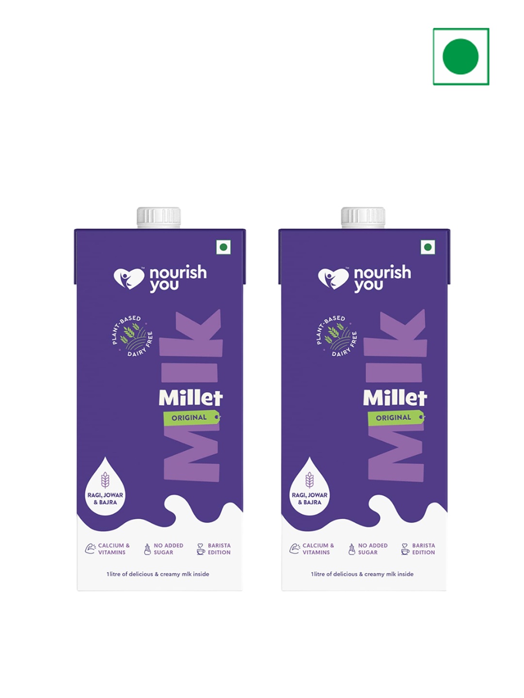 

Nourish You Pack Of 2 Original Vegan Millet Oats Milk -1L Each, Purple