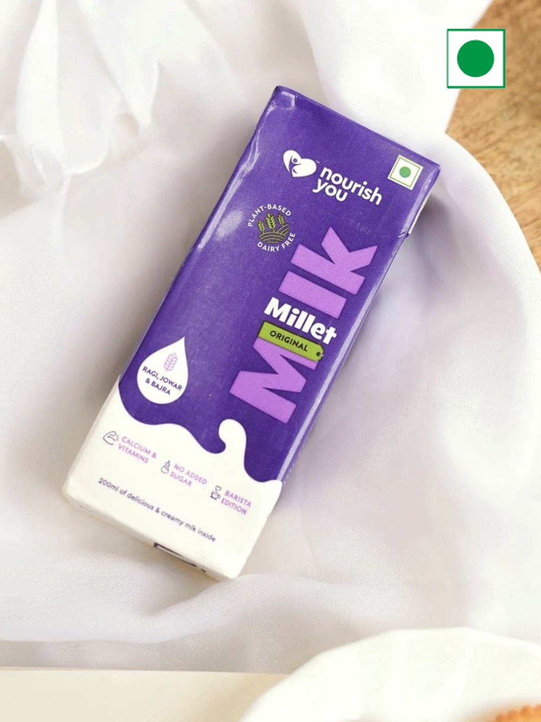

Nourish You Pack Of 20 Original Vegan Millet Oats Milk- 200Ml Each, Purple