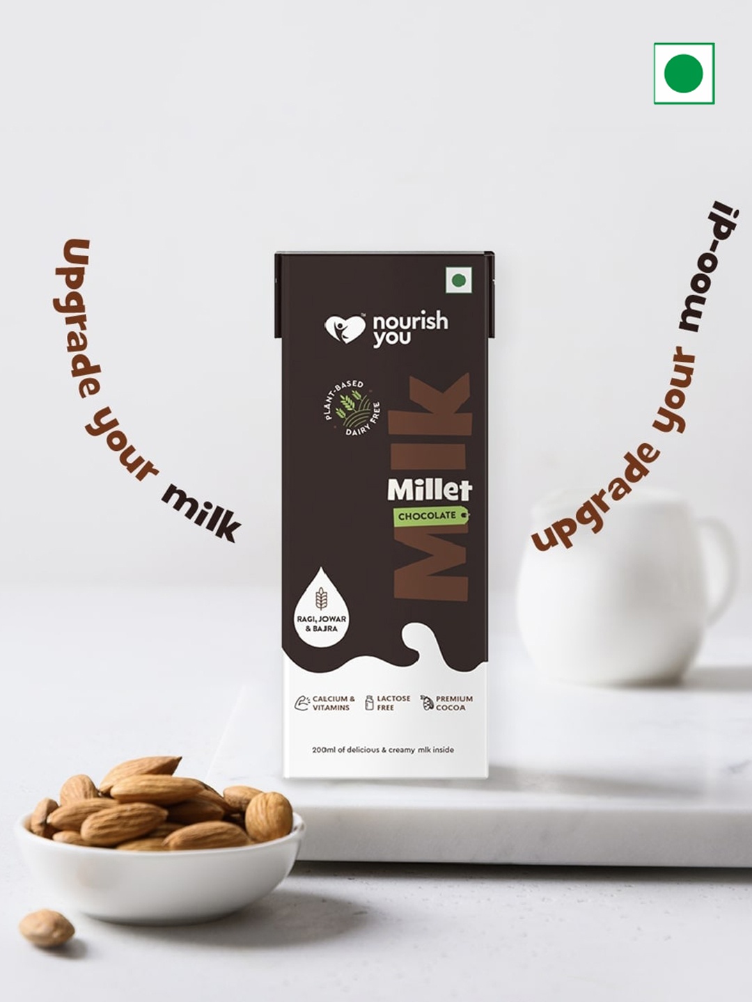

Nourish You Pack Of 20 Original Vegan Millet Oats Milk- 200Ml Each, Brown