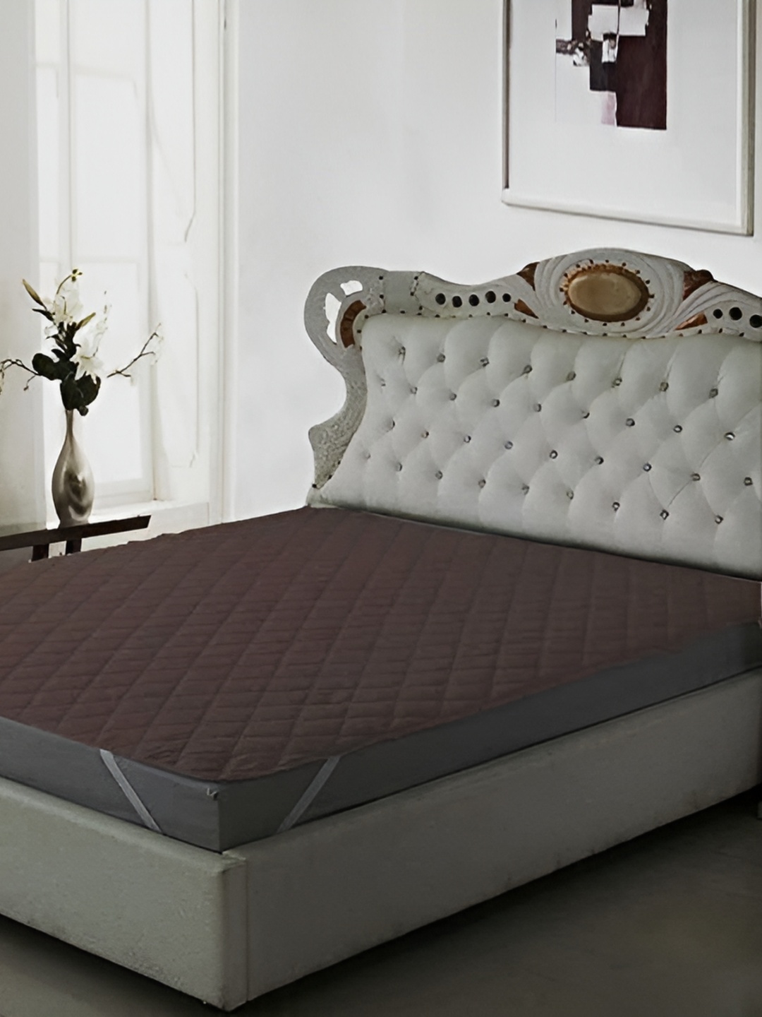 

RF RELAXFEEL Brown Cotton Water Resistant Mattress Protector