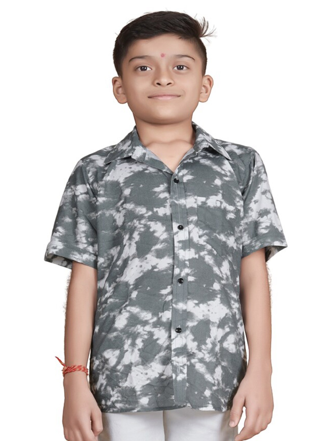 

Bought First Boys Premium Opaque Printed Party Shirt, Grey