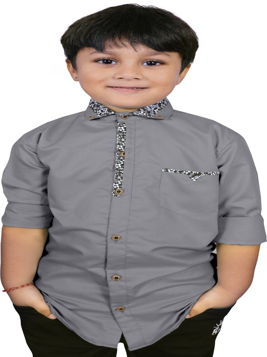 

Bought First Boys Premium Opaque Party Shirt, Grey